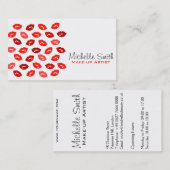 Rode lippen Make-up artiest visitekaartje (Voorkant / Achterkant)