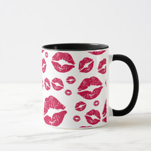 Rode lippen Modern kusspatroon Trendy White Mok