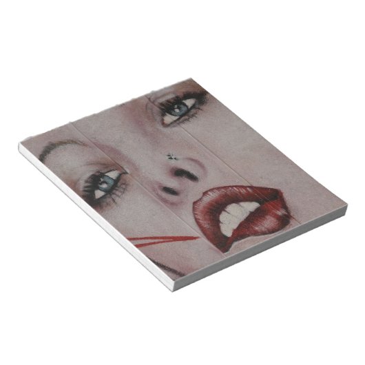 Rode lippen notitieblok (Schuin)