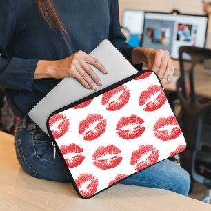 Rode lippen, patroon van lippen, rode lippenstift, laptop sleeve