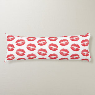 Rode lippen, patroon van lippen, rode lippenstift, lichaamskussen