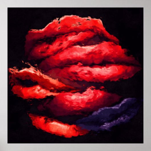 Rode Lippen Poster (Voorkant)