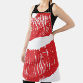  rode lippen print illustratie schort (Insitu)