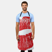  rode lippen print illustratie schort (Gedragen)