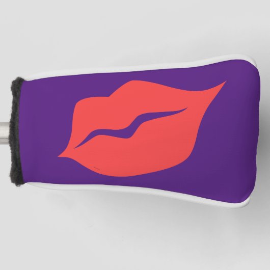 Rode lippen putter golfheadcover (Voorkant)