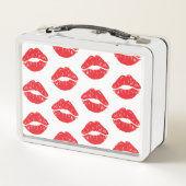 Rode lippen, rode lippenstift, kus, patroon van li (Achterkant)