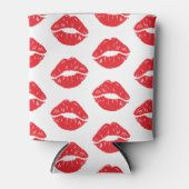 Rode lippen, rode lippenstift, kus, patroon van li blikjeskoeler (Voorkant)