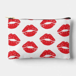 Rode lippen, rode lippenstift, kus, patroon van li etui