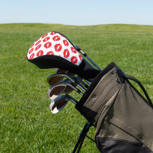 Rode lippen, rode lippenstift, kus, patroon van li golfheadcover