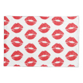 Rode lippen, rode lippenstift, kus, patroon van li kussensloop (Achterkant)