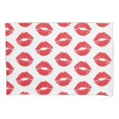 Rode lippen, rode lippenstift, kus, patroon van li kussensloop (Voorkant)