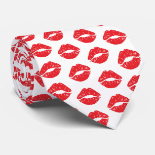 Rode lippen, rode lippenstift, kus, patroon van li stropdas