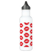 Rode lippen, rode lippenstift, kus, patroon van li waterfles  (Links)