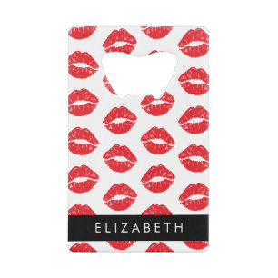 rode lippen, rode lippenstift, lippatroon, Jouw na Kredietkaart Flessenopener