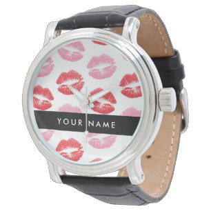 Rode lippen, roze lippen, kus, jouw naam, personal horloge