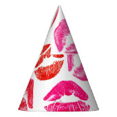 Rode lippen set, witte achtergrond. feesthoedjes (Links)