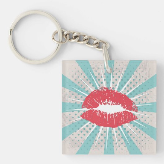 Rode lippen sleutelhanger (voorkant)