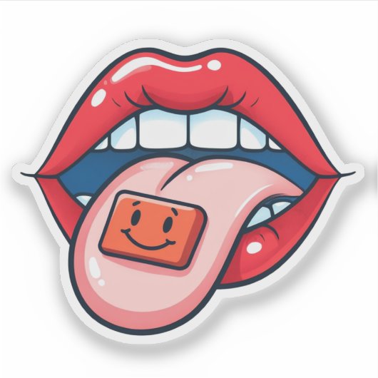 Rode lippen sticker (Voorkant)