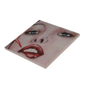 Rode lippen tegeltje (Zijkant)