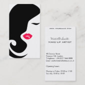 Rode lippen vrouw Make-up artiest visitekaartje on (Voorkant / Achterkant)