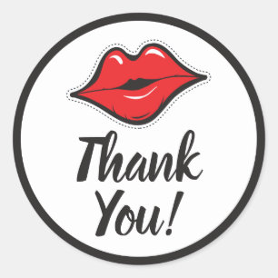 Rode Lippen Zoenen Lippenstift & Beauty Supply Dan Ronde Sticker