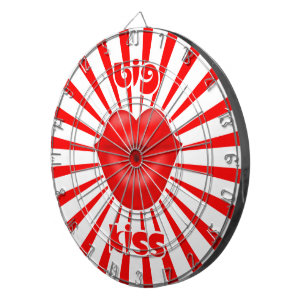 Rode lippen zonnestralen grote kus dartbord