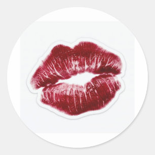 Rode lippenkus markering baddie esthetische sticke ronde sticker
