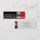 Rode lippenmake-up mini visitekaartje (Voorkant / Achterkant)