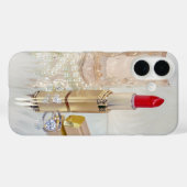 rode lippenstift en sieraden op spiegel Case-Mate iPhone case (Achterkant (horizontaal))
