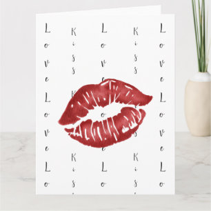 rode lippenstift kus Ansichtkaart Kaart