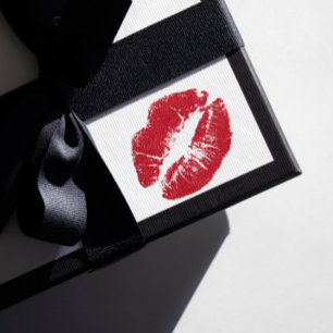 Rode lippenstift kus lippen Valentijnsdag op maat Sticker