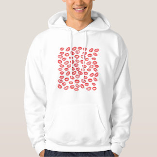 Rode Lippenstift Kus Patroon Hoodie – Valentijnsda
