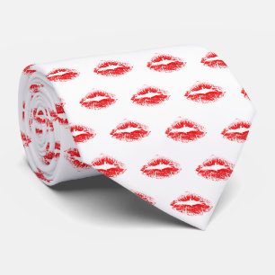 Rode Lippenstift Kus Patroon Stropdas