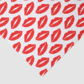 Rode lippenstift kus patroon tissuepapier (Detail)