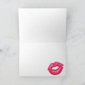 Rode lippenstift kus wenskaart kaart (Binnen)