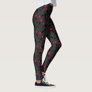 Rode lippenstift leggings