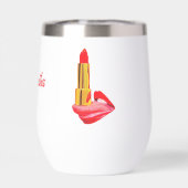 Rode lippenstift op de tong zwart met aangepaste n (Achterkant)