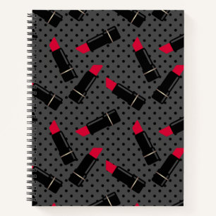 Rode lippenstift, retro notitieboek
