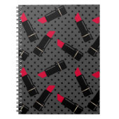Rode lippenstift, retro notitieboek (Voorkant)