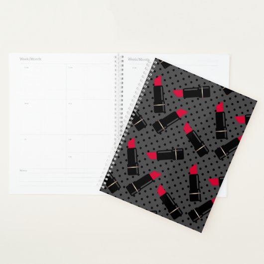 Rode lippenstift, retro planner (Display)