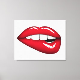 Rode Lips 2 Canvas Afdruk