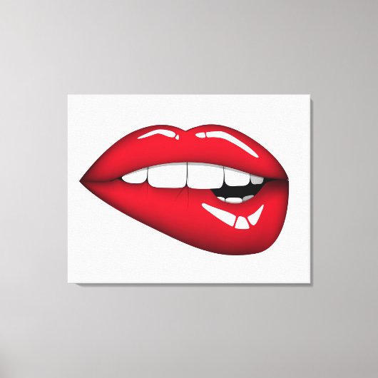 Rode Lips 2 Canvas Afdruk (Voorkant)