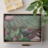 Rode lips en Rozen Peacock Abstract Tissuepapier (Geschenk)