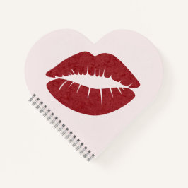 Rode lipstick afdrukken notitieboek