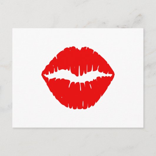 Rode lipstick briefkaart (Voorkant)