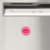 Rode lipstick grote pop lippen op girale roze magneet (Insitu (Vaatwasser))