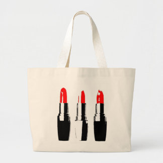 Rode lipstick grote tote bag