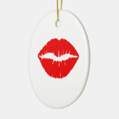 Rode lipstick keramisch ornament (Links)