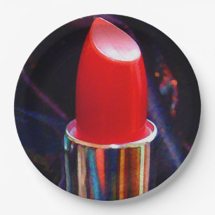 Rode lipstick papieren bordje