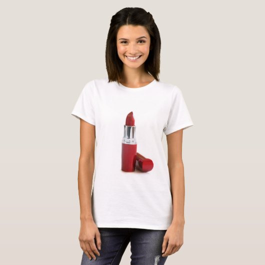 Rode lipstick t-shirt (Voorkant volledig)